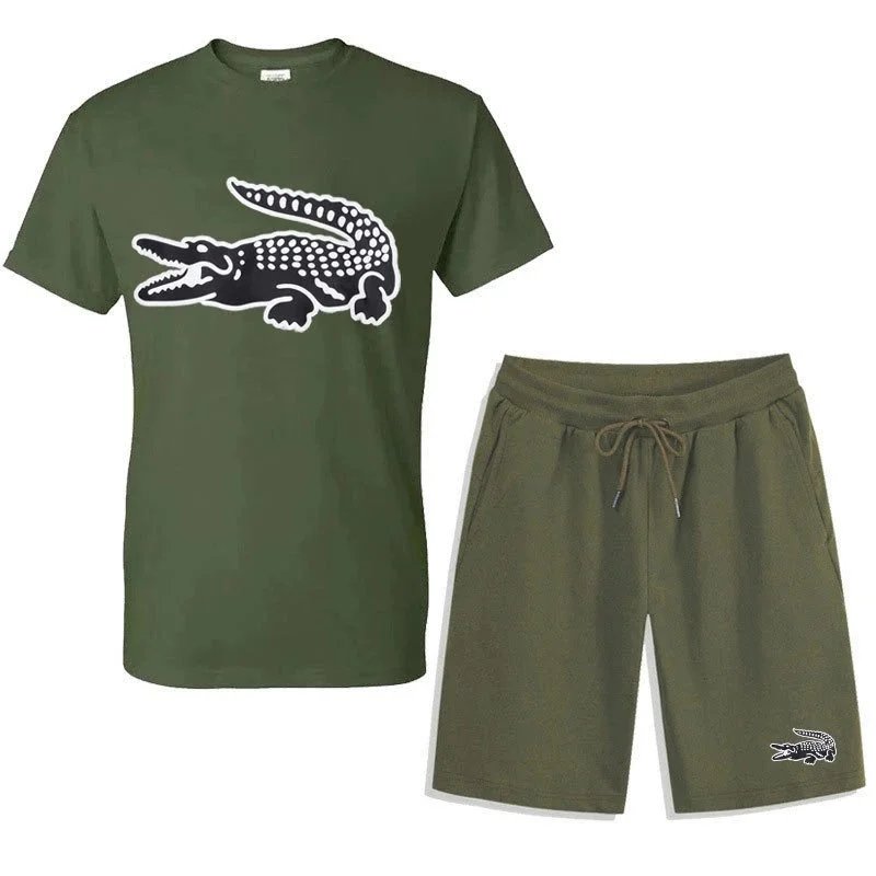 短袖套装军绿色