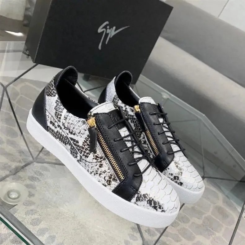 Design Giuseppe Zanotti Deco Croc-Embossed Black Leather Sneakers Chunky Sneakers - 11