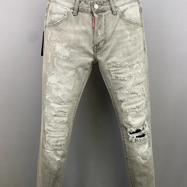Dsquared2 Jeans Distressed paint-splatter slim-fit product detail image 8