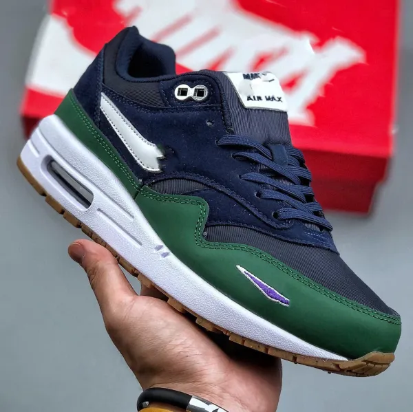Nike Air Max 1 Royal Blue Gray Sneakers Running Shoes - 12