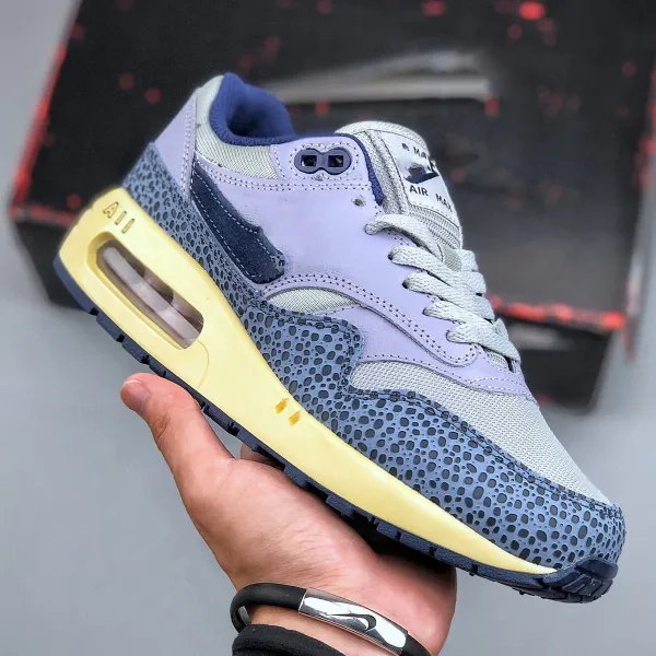 Nike Air Max 1 Royal Blue Gray Sneakers Running Shoes - 8