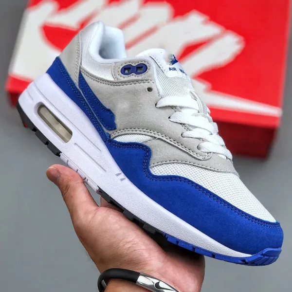 Nike Air Max 1 Royal Blue Gray Sneakers Running Shoes - 10
