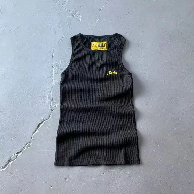 Gymshark Ribbed Tank Top Black Vest-Top - 7