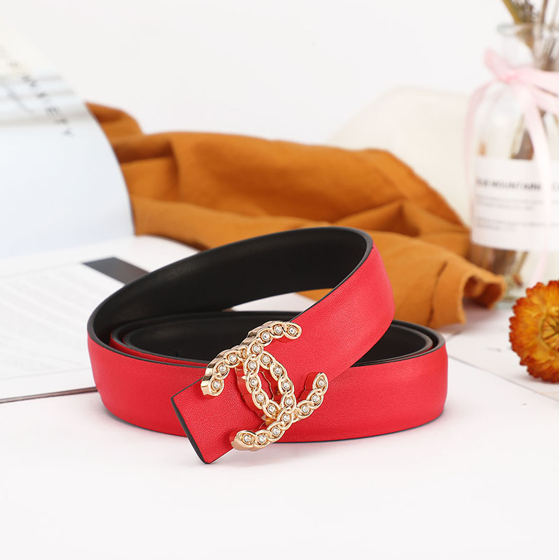 Chanel Belts Interlocking CC buckle belt — C- 1 red