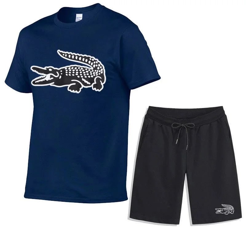 短袖套装深蓝色