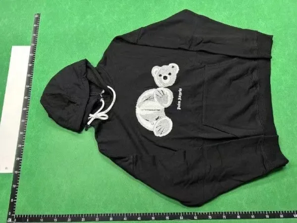 Palm Angels Bear Embroidered Hoodie White - 8