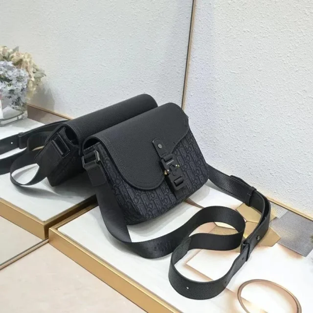 Dior Crossbody Bags Oblique-pattern flap bag with buckle closure product detail image 7