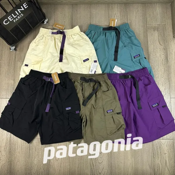 Patagonia Trespasser Cargo Shorts Black with Purple Webbing - 3