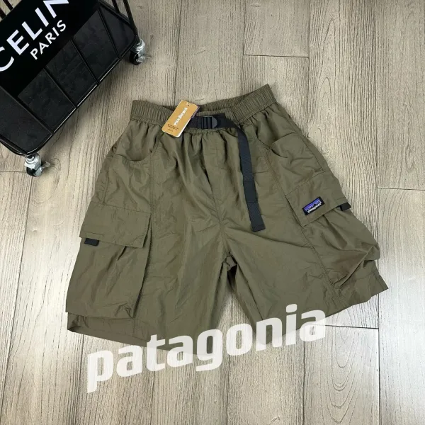 Patagonia Trespasser Cargo Shorts Black with Purple Webbing - 4