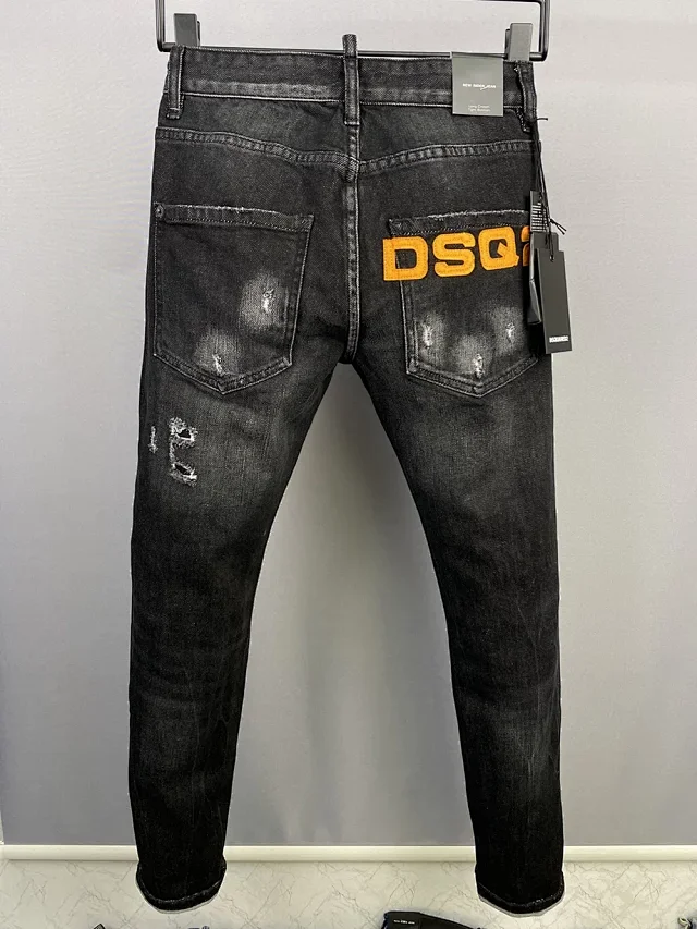 Dsquared2 Jeans Distressed paint-splatter slim-fit product detail image 3