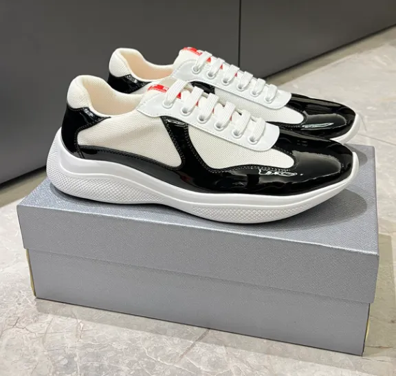 Prada Re-Nylon Runner White and Black Sneakers - 7