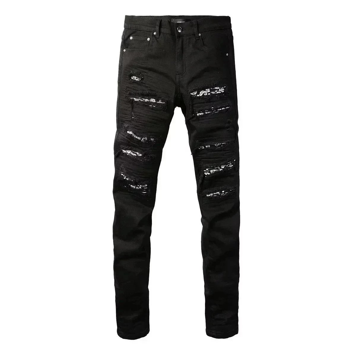 Amiri Distressed Logo Jeans Blue - 8