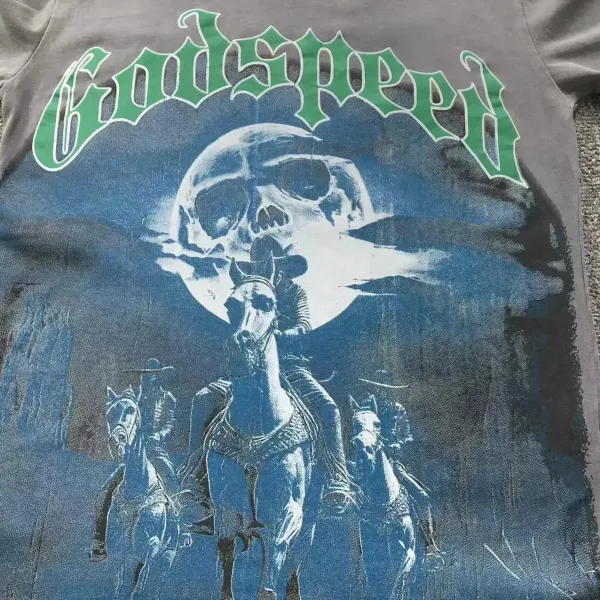 Godspeed Puzzle Skull Graphic T-Shirt Beige - 8