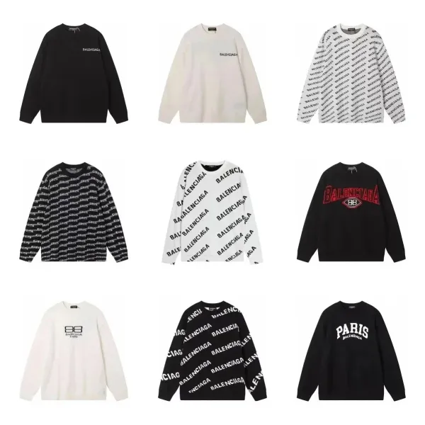 Balenciaga Logo Print Knit Sweater White - 5