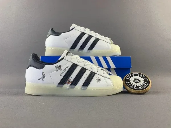 Adidas Originals Superstar Black White Sneakers - 9