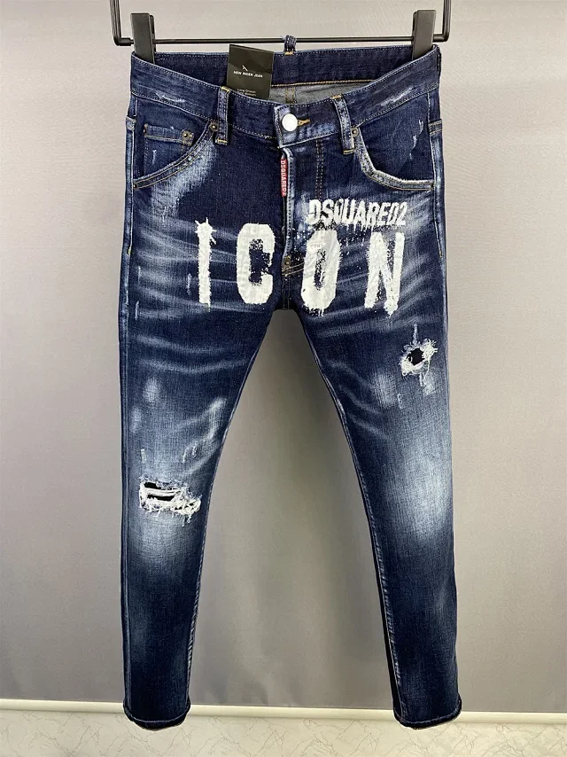 Dsquared2 Jeans Distressed paint-splatter slim-fit product detail image 10