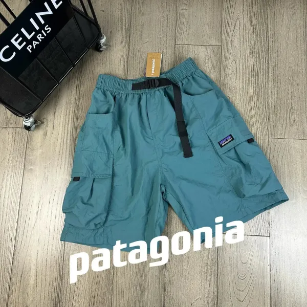 Patagonia Trespasser Cargo Shorts Black with Purple Webbing - 7