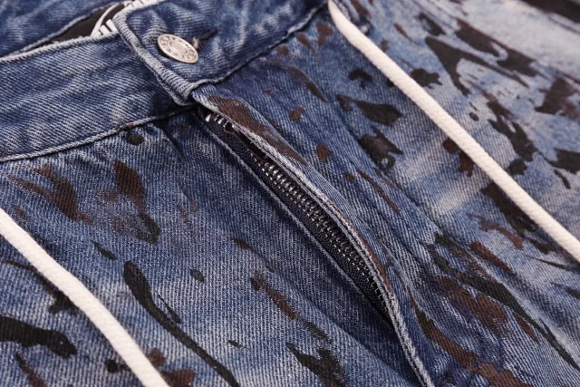 Unbranded Jeans Ink-Splatter Graffiti Drawstring Straight-Leg product detail image 6