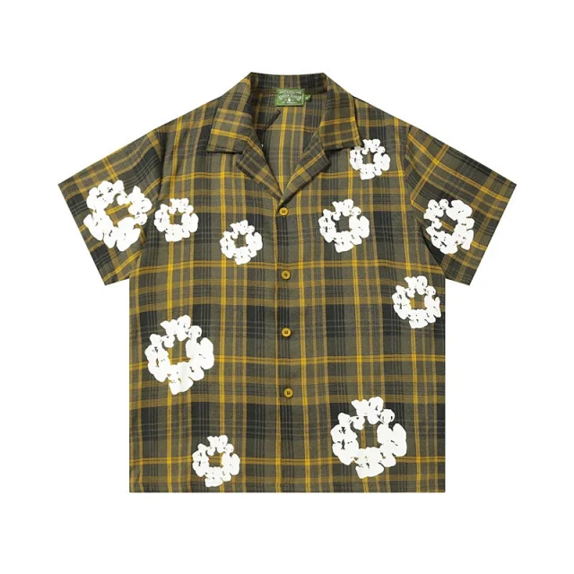 Denim Tears Matching Sets Plaid cotton wreath-print button-front shirt and trousers set product detail image 31
