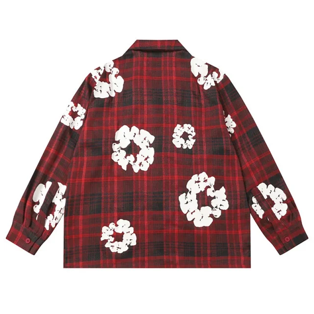 Denim Tears Matching Sets Plaid cotton wreath-print button-front shirt and trousers set product detail image 13