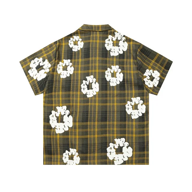 Denim Tears Matching Sets Plaid cotton wreath-print button-front shirt and trousers set product detail image 32