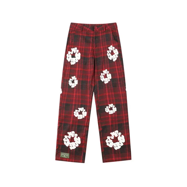 Denim Tears Matching Sets Plaid cotton wreath-print button-front shirt and trousers set product detail image 14
