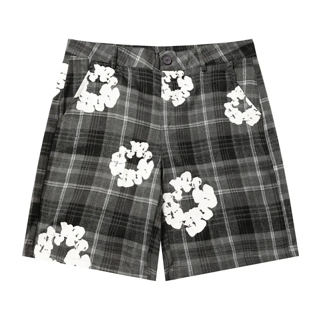 Denim Tears Matching Sets Plaid cotton wreath-print button-front shirt and trousers set product detail image 23