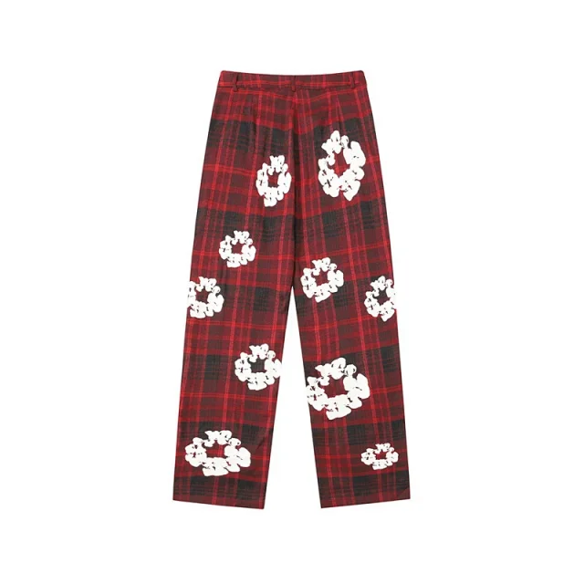 Denim Tears Matching Sets Plaid cotton wreath-print button-front shirt and trousers set product detail image 15