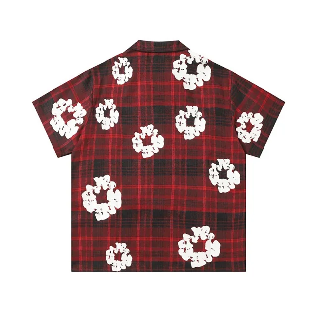 Denim Tears Matching Sets Plaid cotton wreath-print button-front shirt and trousers set product detail image 27