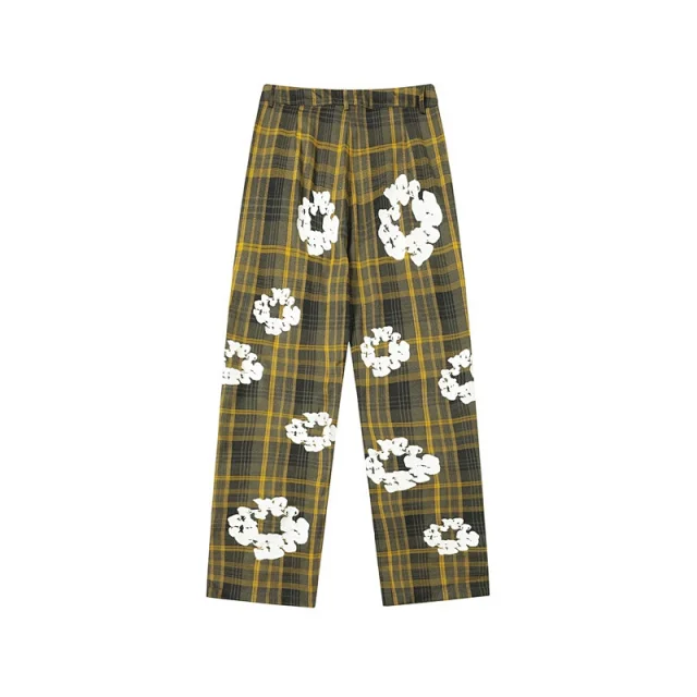 Denim Tears Matching Sets Plaid cotton wreath-print button-front shirt and trousers set product detail image 10