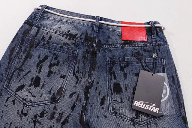 Unbranded Jeans Ink-Splatter Graffiti Drawstring Straight-Leg product detail image 7
