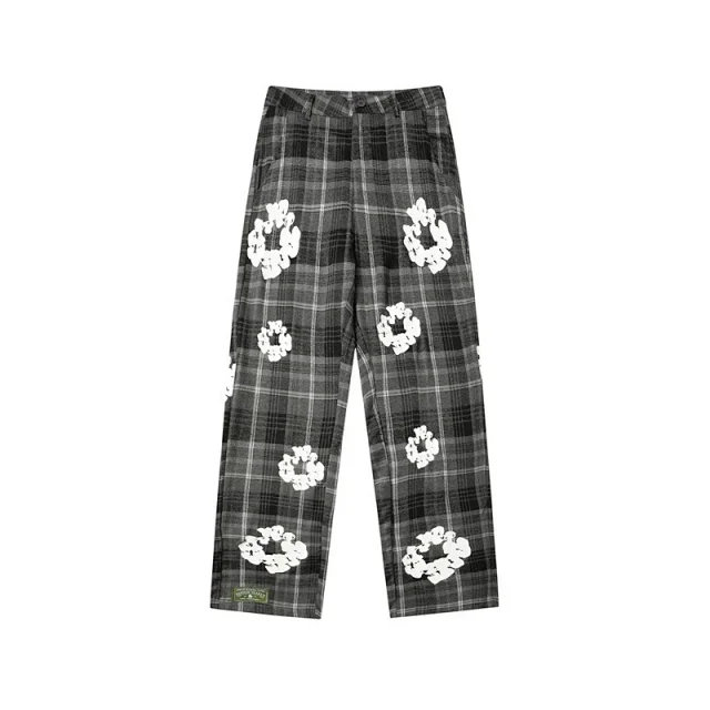 Denim Tears Matching Sets Plaid cotton wreath-print button-front shirt and trousers set product detail image 5