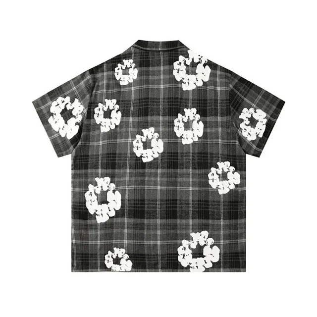 Denim Tears Matching Sets Plaid cotton wreath-print button-front shirt and trousers set product detail image 22