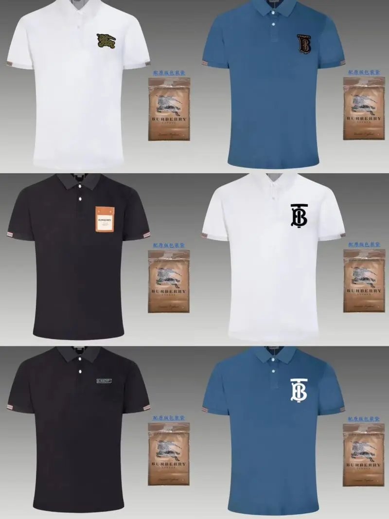 Burberry Shirts Short-Sleeve Polo Shirt with Equestrian Knight or TB Monogram Patch image 1