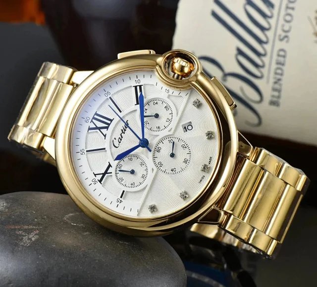 Cartier Watches Roman numeral dial with leather straps product detail image 1