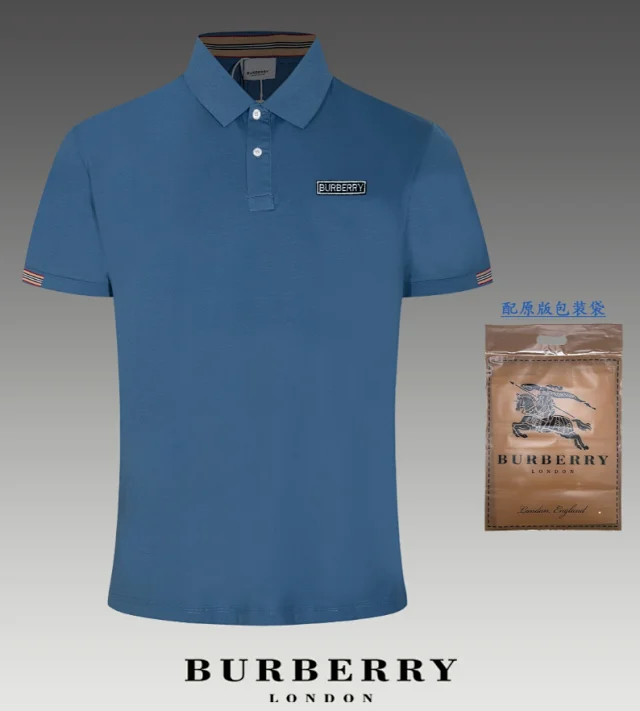 Burberry Shirts Short-Sleeve Polo Shirt with Equestrian Knight or TB Monogram Patch product detail image 7