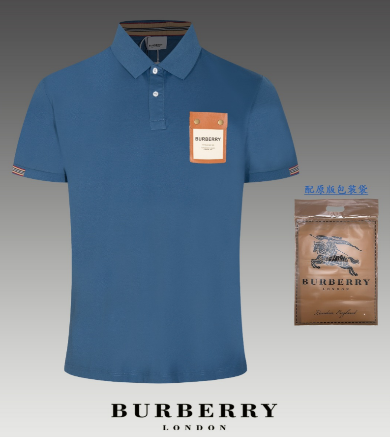 Burberry Shirts Short-Sleeve Polo Shirt with Equestrian Knight or TB Monogram Patch — 8
