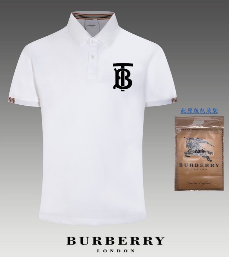Burberry Shirts Short-Sleeve Polo Shirt with Equestrian Knight or TB Monogram Patch image 5