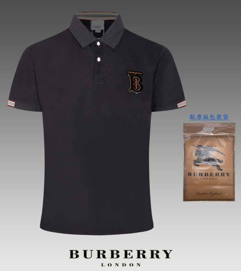 Burberry Shirts Short-Sleeve Polo Shirt with Equestrian Knight or TB Monogram Patch image 4
