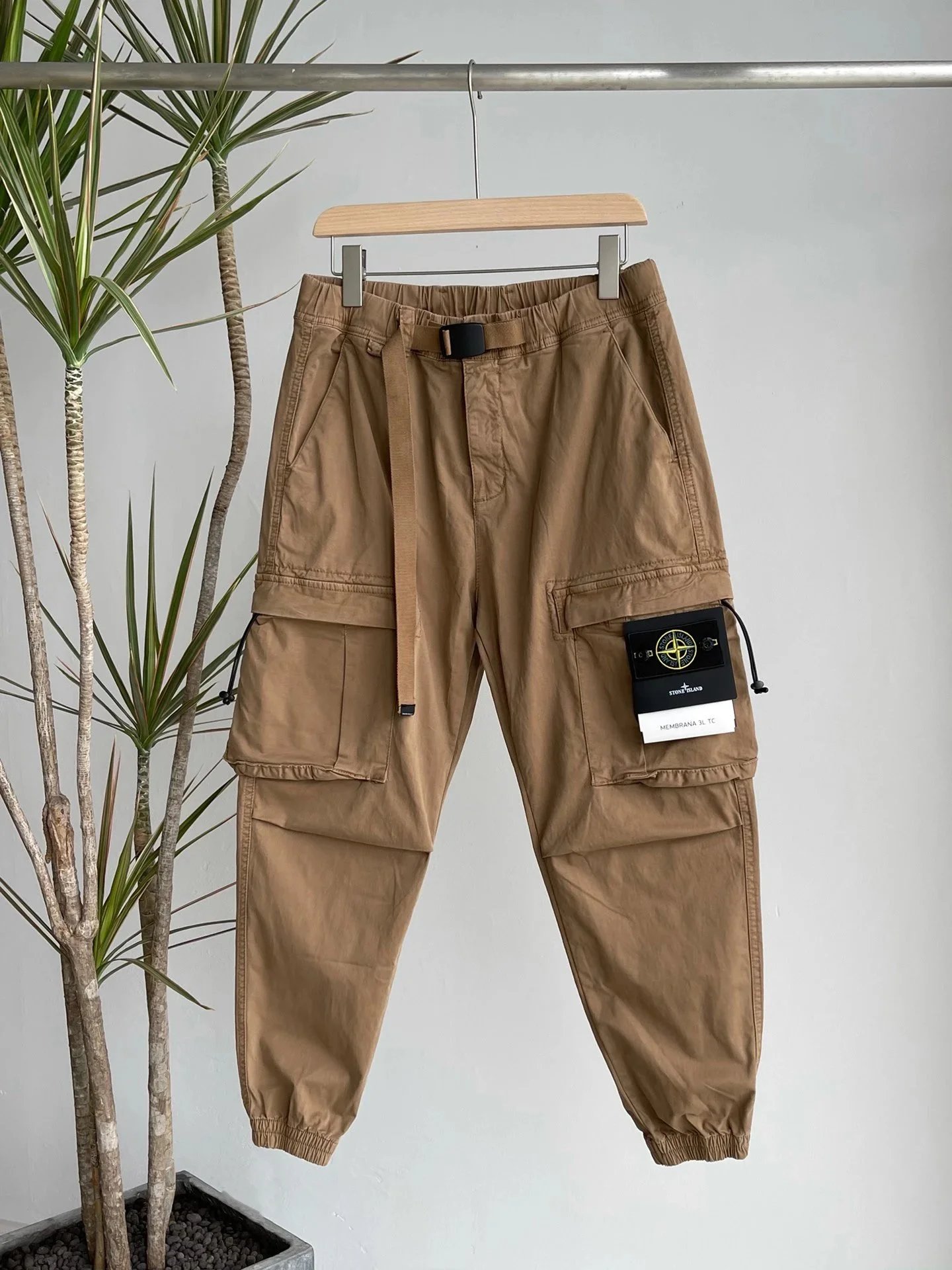 Stone Island Compass Badge Cargo Pants Tan