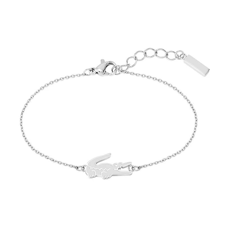 Lacoste Crocodile Charm Silver Bracelet