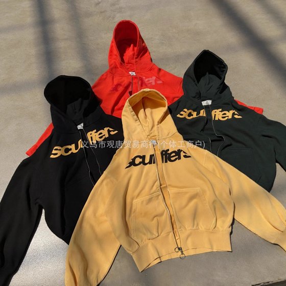 Y2K Hip Hop Streetwear Zip-Up Hoodie with Letter Print for Women