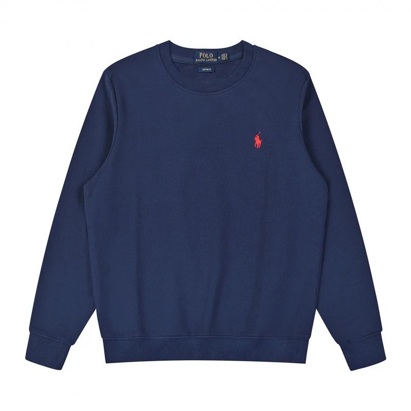 Round neck navy blue red logo