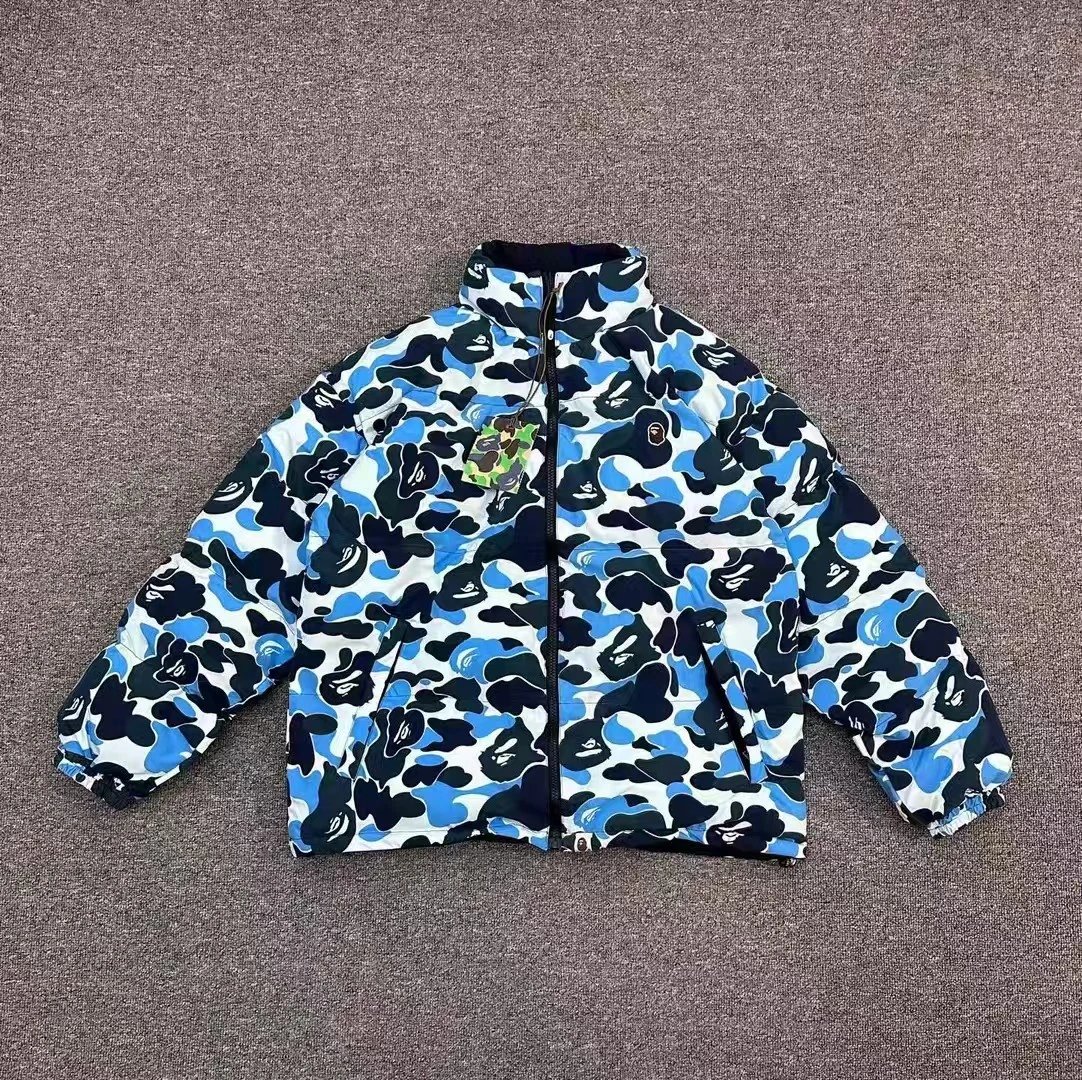 BAPE-style camouflage stand-collar padded/down jacket