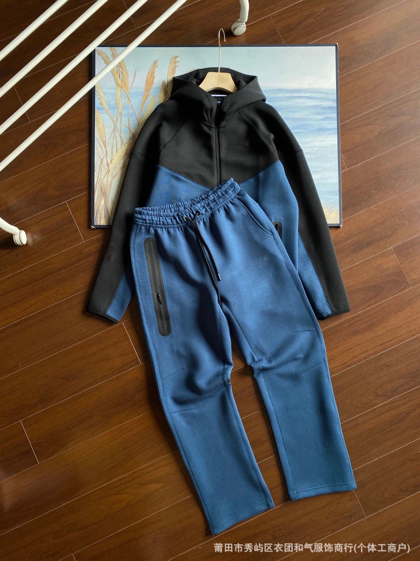 Black with Blue