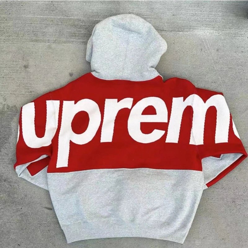 SUPREME BIG LOGO JACQUARD HOODED SWEATSHIRT Big LOGO Hoodie Sweatshirt