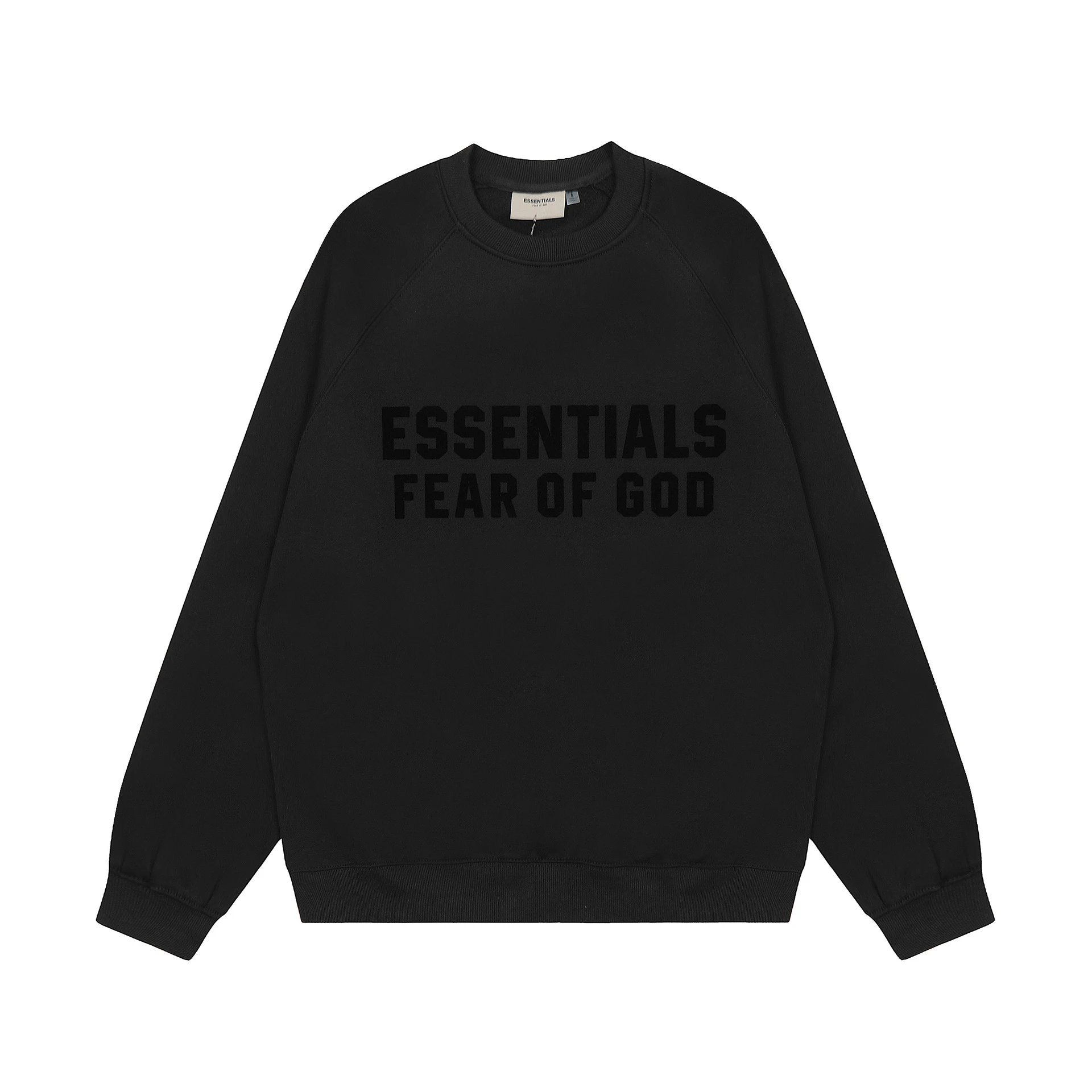 Fear of God Essentials Sweatshirt Flock Logo Black