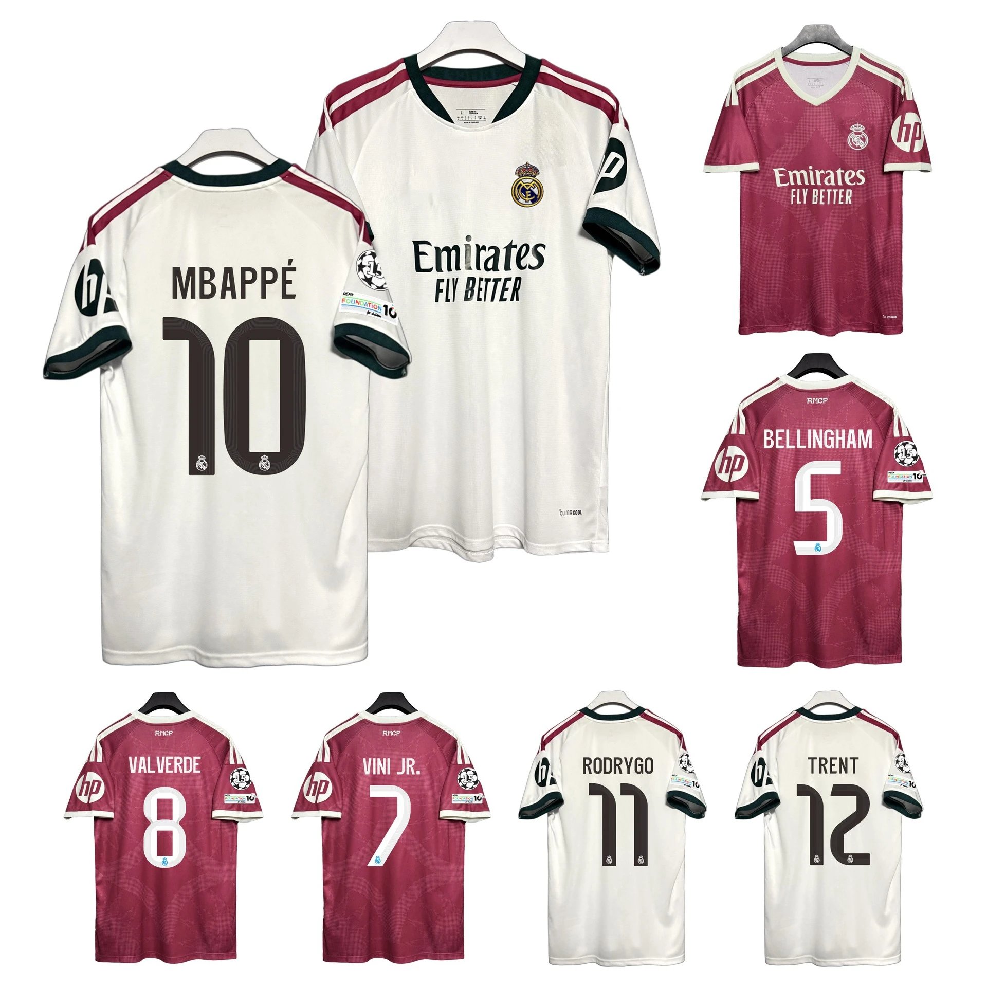 2627 New Real Madrid Jersey Vinicius Junior Real Madrid Soccer Shirt Fan Version Mbappe Short Sleeve Top