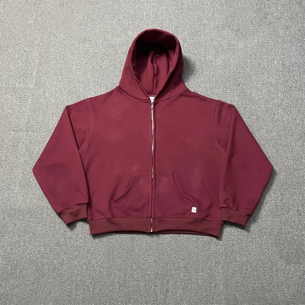 AKIMBO CLUB zip hoodie拉链加绒卫衣纯色百搭男女宽松开衫外套
