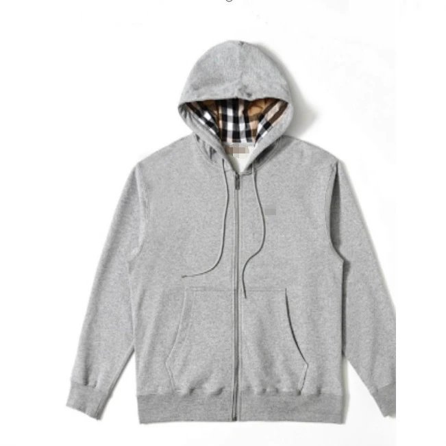 跨境欧美站高品质英伦风连帽女款卫衣加绒夹克原五金刺绣logo 3